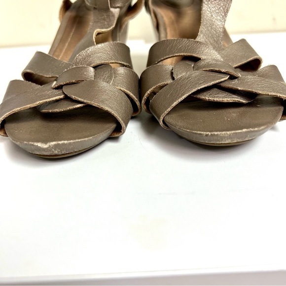 CLARKS Artisan Woodward Willow Champagne Leather sandals women’s size 10M - Picture 4 of 11